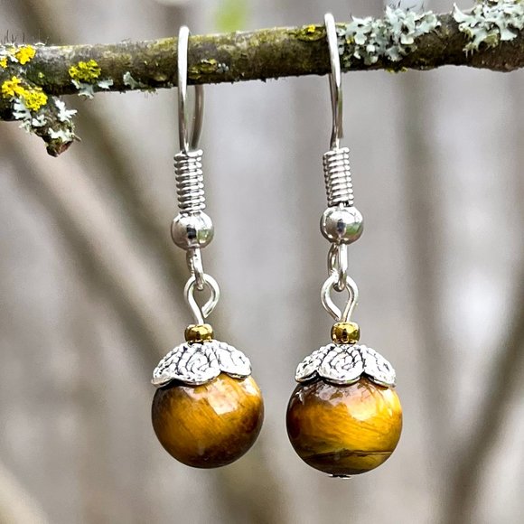 Artisan Jewelry - Tigers Eye Earrings Handmade